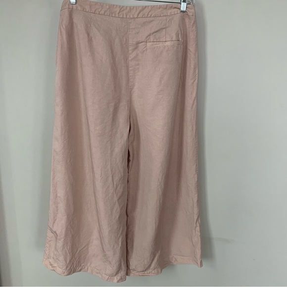 Eileen Fisher Tencel Blend Pink Wide Leg Crop Pants Size 14 - Picture 3 of 7